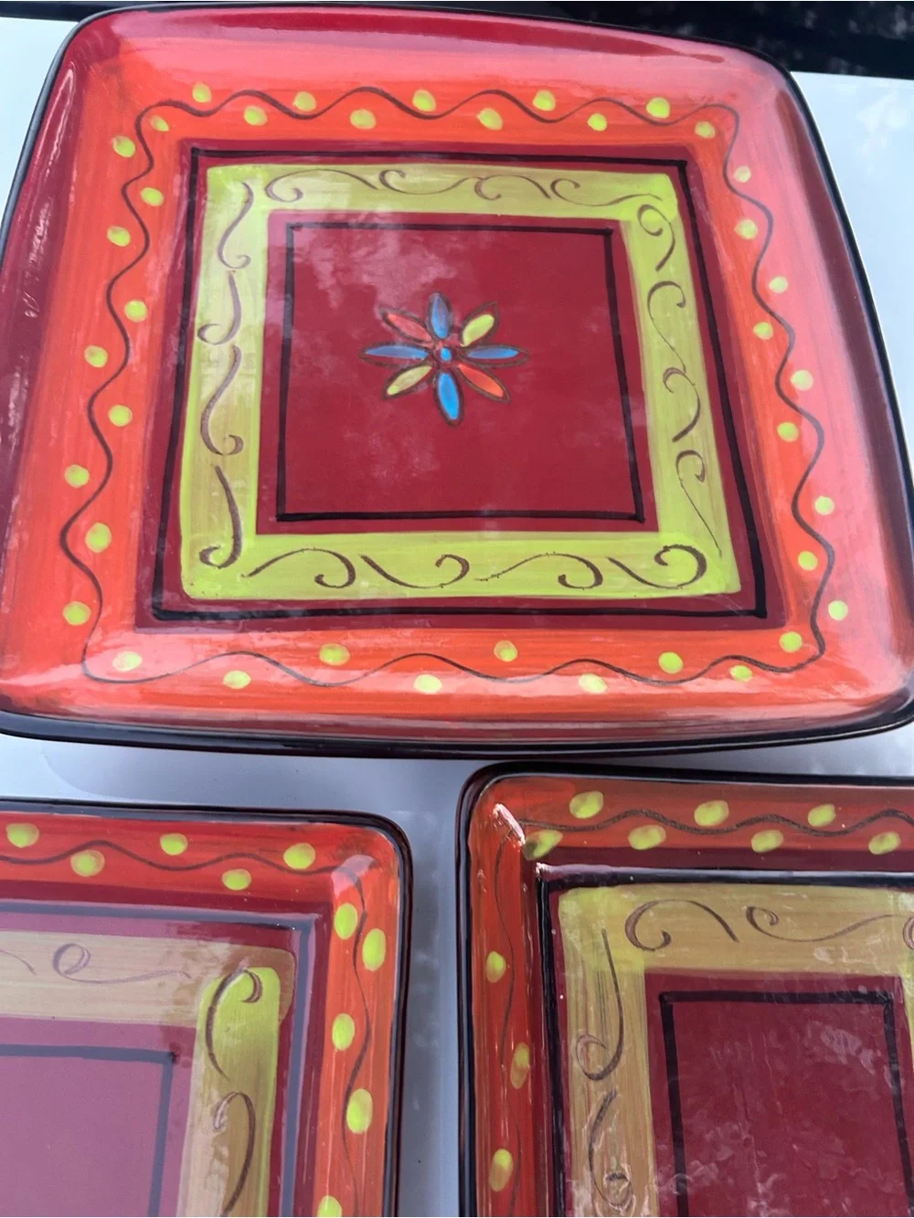 Crate & Barrel Serving Dishes and Plate Lot - Made In Italy Floral Multicolor